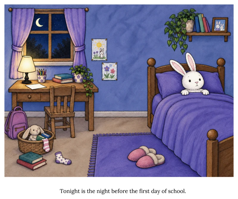 A page from Mitzy and the Trouble with the First Day