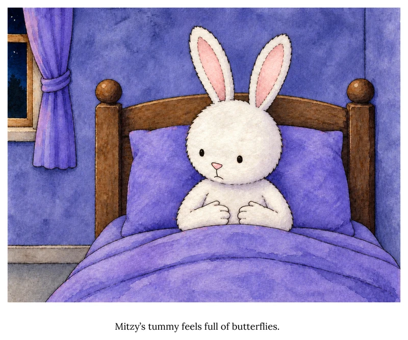 A page from Mitzy and the Trouble with the First Day